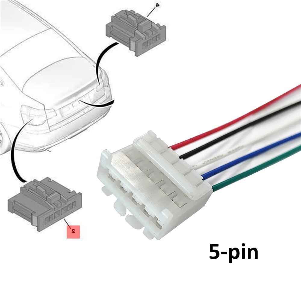 Kit connettori auto Compatibile con FIAT per Panda 169 2003-2012 51277277 Connettore per lampada fanale posteriore a 5 pin cablaggio precablato