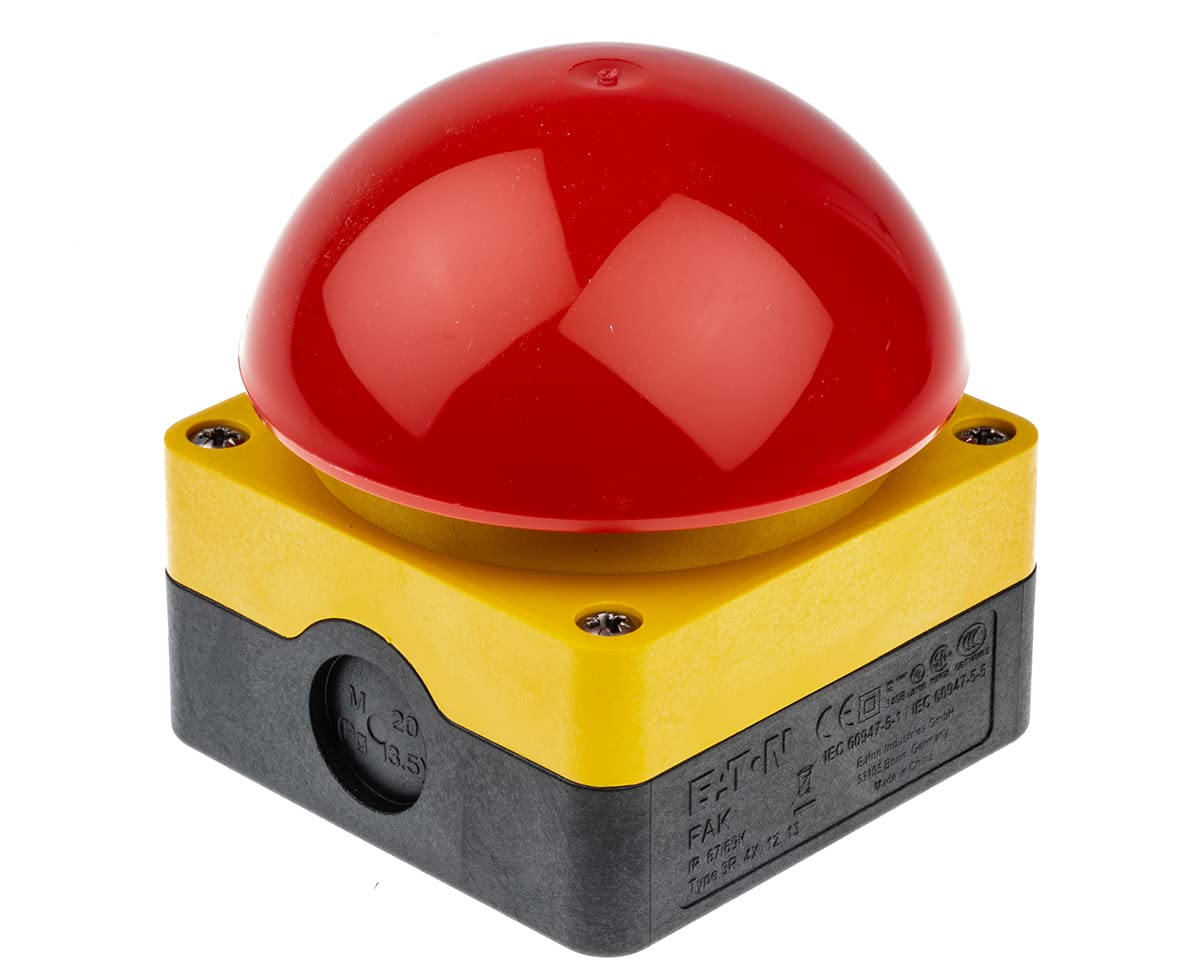 Eaton FAK-R/V/KC02/IY Interrupteur champignon montage en saillie 2 NF (R) IP67/IP69K 1 pc(s)