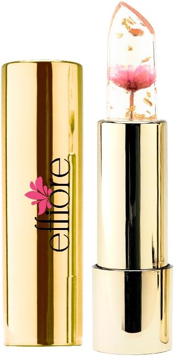 Lipstick Color Changing Cruelty-Free Lipstick That Stains Lips Based on Mood Made w/Real Flowers & Compact Case (Bubblegum Pink)
