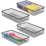 MEDIDAS COMPACTAS: Con unas manejables dimensiones de 30,7 cm x 15,5 cm x 5,7 cm cada una, estas cestas de metal son adecuadas para cualquier cajón o armario habitual.