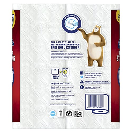 Image of Charmin Ultra-Strong 2-Ply Toilet Paper, 297 Sheets Per Roll, Pack Of 6 Mega Rolls