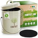 Third Rock Compost Bin Kitchen – 1.0 Gallon Countertop Compost Bin with Lid – Kitchen Compost Bin Co
