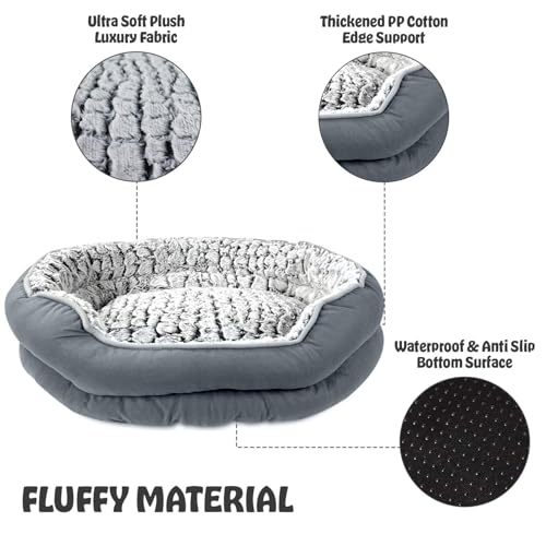 Crystals Pet Dog Bed, Fluffy Calming Cat Bed, Machine Washable, Soft Plush Anti-Anxiety, Small, Medium, Large Sizes (Medium) - Image 6