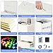 Nightstand Set of 2 LED Nightstand with 3 Drawers,Modern High Gloss Bedside Table, Wooden Smart Side Table End Table with LED Lights Strips for Bedroom Furniture, White