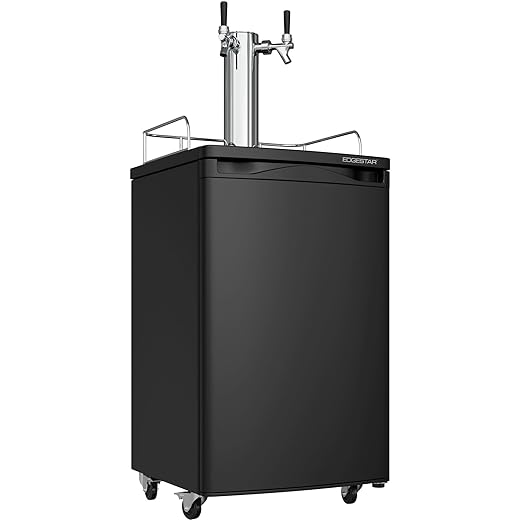 EdgeStar KC2000TWIN Full Size Dual Tap Kegerator & Draft Beer Dispenser - Black