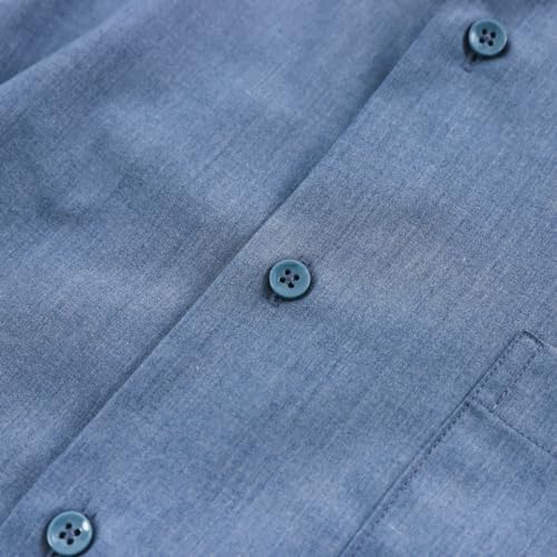 FAHIZO Men's Short Sleeve Dress Shirt Regular Fit Soild Casual Business Stretch Button Down Shirts with Pocket4