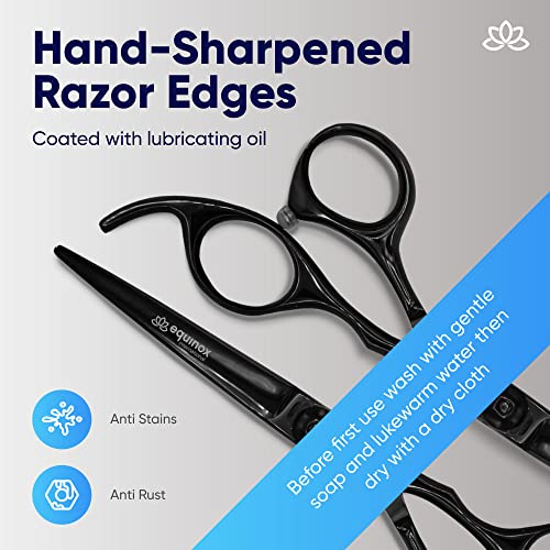 Image of Equinox Razor Edge Series Professional Hair Scissors - 6.5� Premium Japanese Stainless Steel Hair Cutting Scissors, Hair Shears, Hair Razors for Hair Cutting, Barber Accessories & Hair Salon Supplies