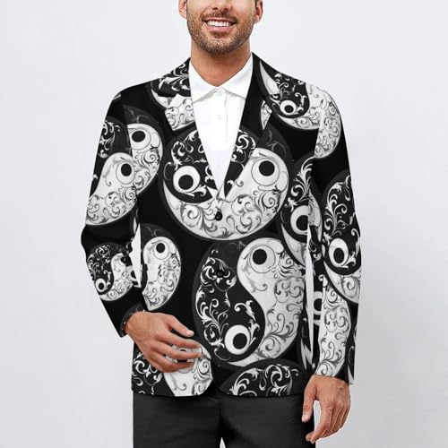 Yin And Yang Taoism Symbo Mens Casual Blazer Button Suit Jacket Lightweight Sport Coat for Work Business2