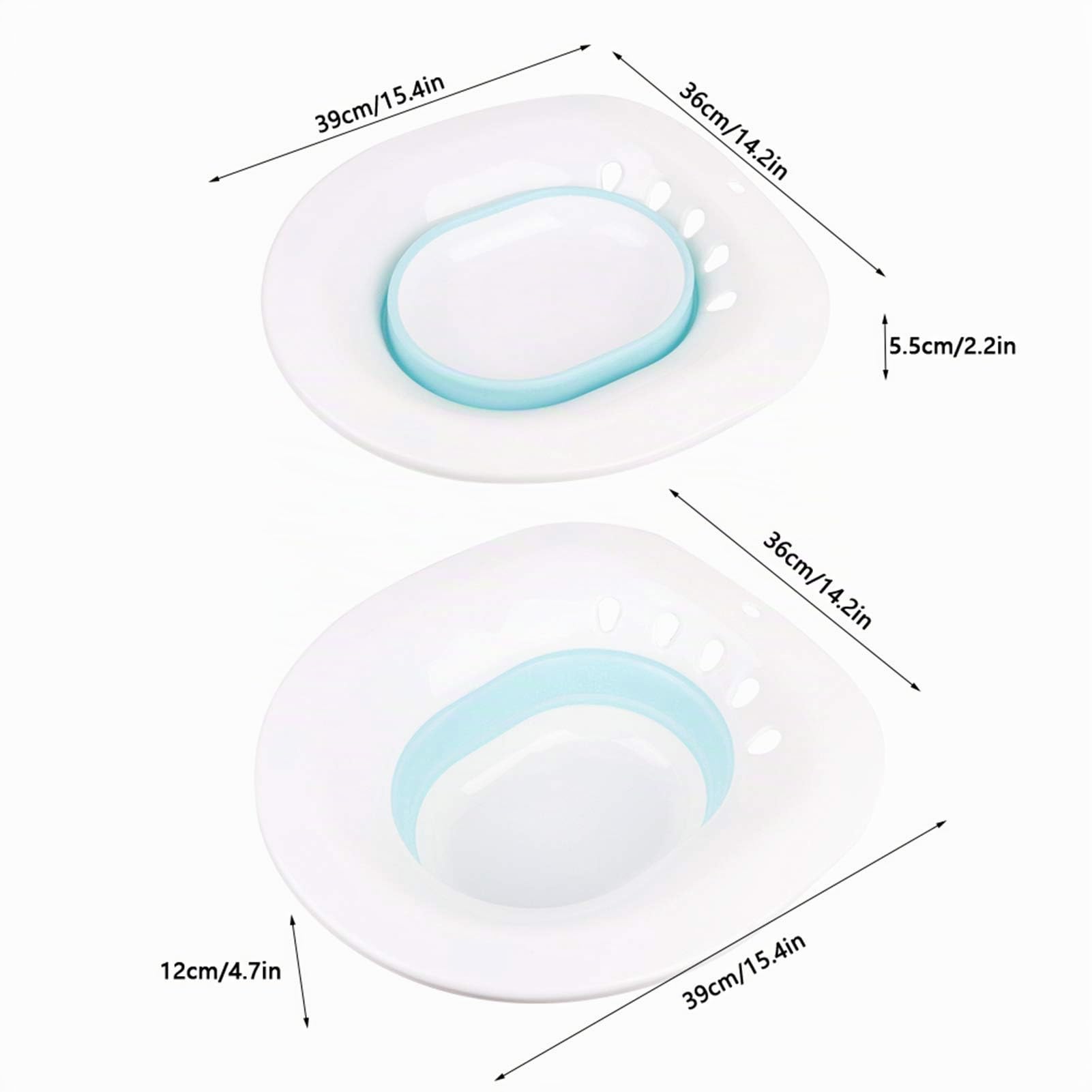 Baño de asiento para asiento de inodoro, inodoro plegable para mujeres de Pregant, lavabo de bañera de cadera para pacientes con hemorroides(azul)