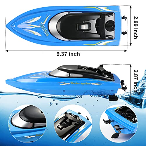 Wemfg Rc Boat Remote Control Boats With Crocodile Top For Pools & Lakes, Rh701 15Km/H High Speed Mini Boat Toys For Kids Adults Boys Girls Blue