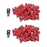 Ruitutedianzi 200Pcs Red RJ45 Port Ethernet LAN Hub Anti Dust Cover Plug Cap Blockout Protector with Proprietary Lock and Key