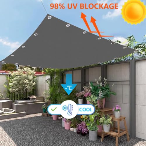 Toile ombrage exterieur contre la chaleur bâche polyester 8x9m œillets - 3