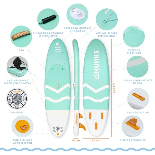 Miniatura 2 de Huiike Tabla Paddle Surf Hinchable Con Accesorios Premium Tabla Padel Surf Hinchable Con Remo Doble Uso Y Asiento Kayak Padelsurf Stand Up Paddle Gran Estabilidad Y Resistencia Paddle Board
