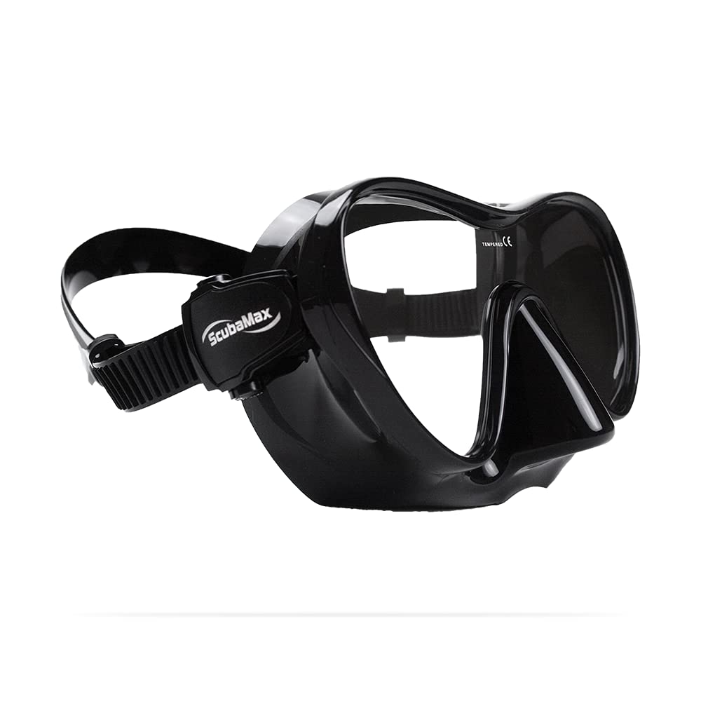 ScubaMax Single Lens Frameless Dive Mask – Fiji - Black Silicone