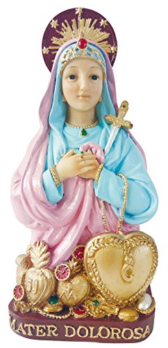 Estatua Santo Mater Dolorosa 11 pulg Rosa