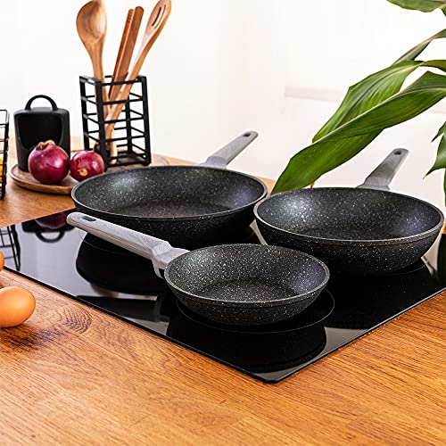 Cecotec-Set-de-Sartenes-Polka-Exclusive-18-22-26-Bucket-Set-WoodRock-Diametro-18-22-26-cm-Mango-frio-de-Baquelita-Aluminio-Forjado-Antiadherente-Teflon-Lavavajillas-y-Todo-Tipo-de-Cocinas