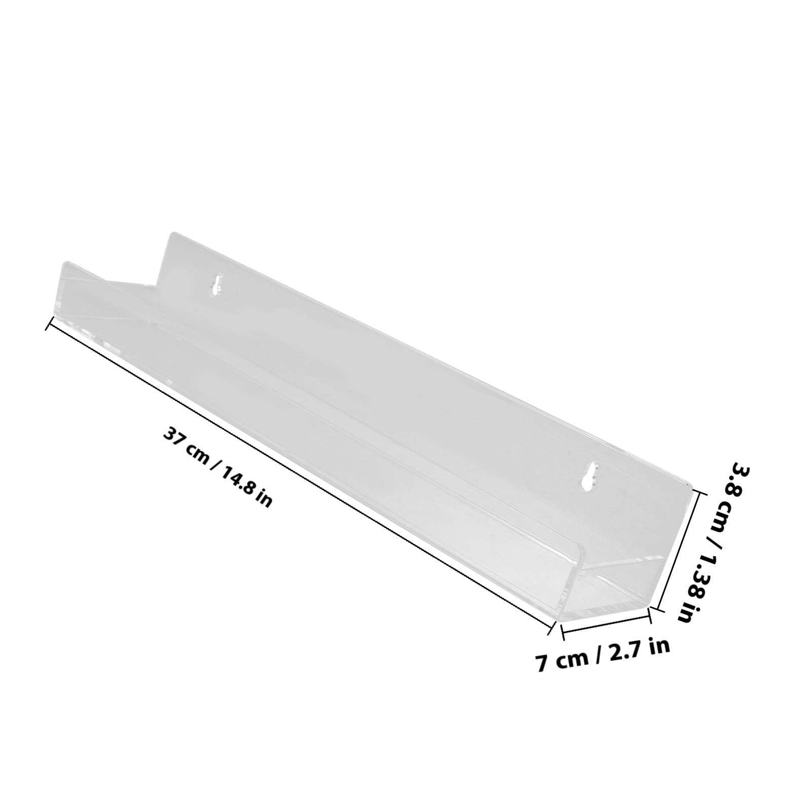 POPETPOP Soportes de Almacenamiento para Especias de Acrílico Transparente, Estantes Flotantes para Pared, Organizador de Condimentos para Cocina y Baño, 2 Unidades, Montaje Fácil