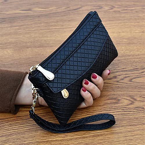 Women Long Wallet Vintage PU Leather Wallet Large Capacity Zipper Clutch Women Coin Purse Phone Wallet with Wrist Strap2