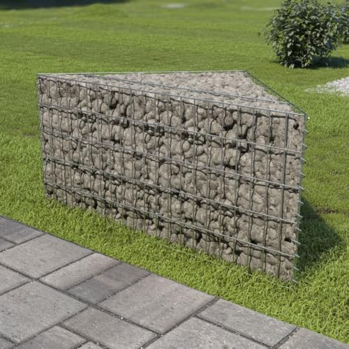 Woonisher Arriate de Gaviones de Acero Galvanizado 75x75x50 cm, Jardinera Exterior con Malla Soldada, para Plantas Flores y Huerto Urbano