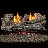 Bluegrass Living B24NR-ES1 Vent Free Natural Gas Log Set-24 Inch Traditional Oak, 32,000 BTU, Remote Control