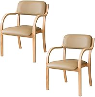 Vista 1 de Iris Plaza STKC2S-795 Chair, Wide Seat, Anti-Fatigue, Gentle on Your Buttocks, Easy to Grip, Stackable, Dining Chair, Includes Tools, Wooden, Beige