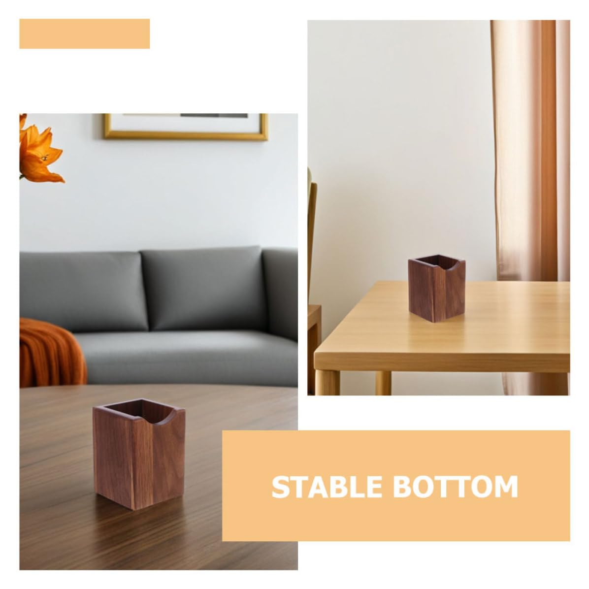 SEWACC 2 Piezas Portalápices de Nogal para Organizador de Madera Natural