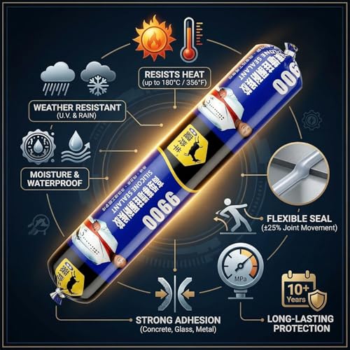 Image of Waterproof Silicone Sealant Adhesive for Roof & Leakage Repair | Weather Resistant | For Concrete, Metal, Steel, Aluminum, Tiles & Water Tank | Flexible & Paintable 750gm