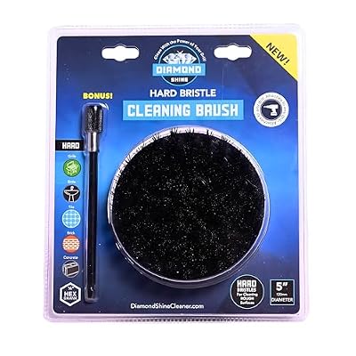 Diamond Shine 5 Inch Coarse Drill Brush for Scrubbing and Cleaning - Power Scrubber Brush with 6 inch Extension Attachment for Bathroom, Car, Grout, Carpet, Floor, Tub, Shower, Tile, Corners, Kitchen
