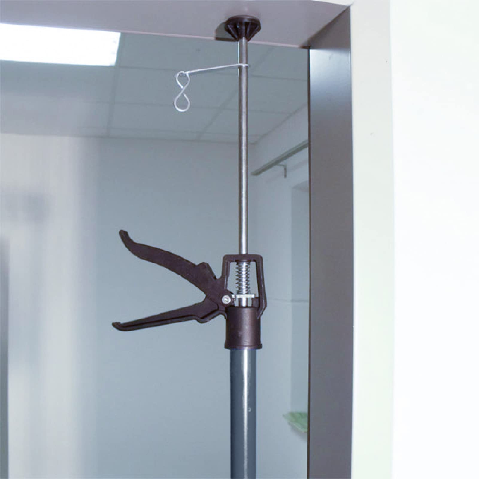 MAUK® Profi Tür Zargenspanner Einhandstütze Montagestütze Deckenstütze Teleskopstütze | 2er Set, höhenverstellbar | 115-290 cm/bis 30 kg - Grau | Stütze für Katzennetz/Tiernetz