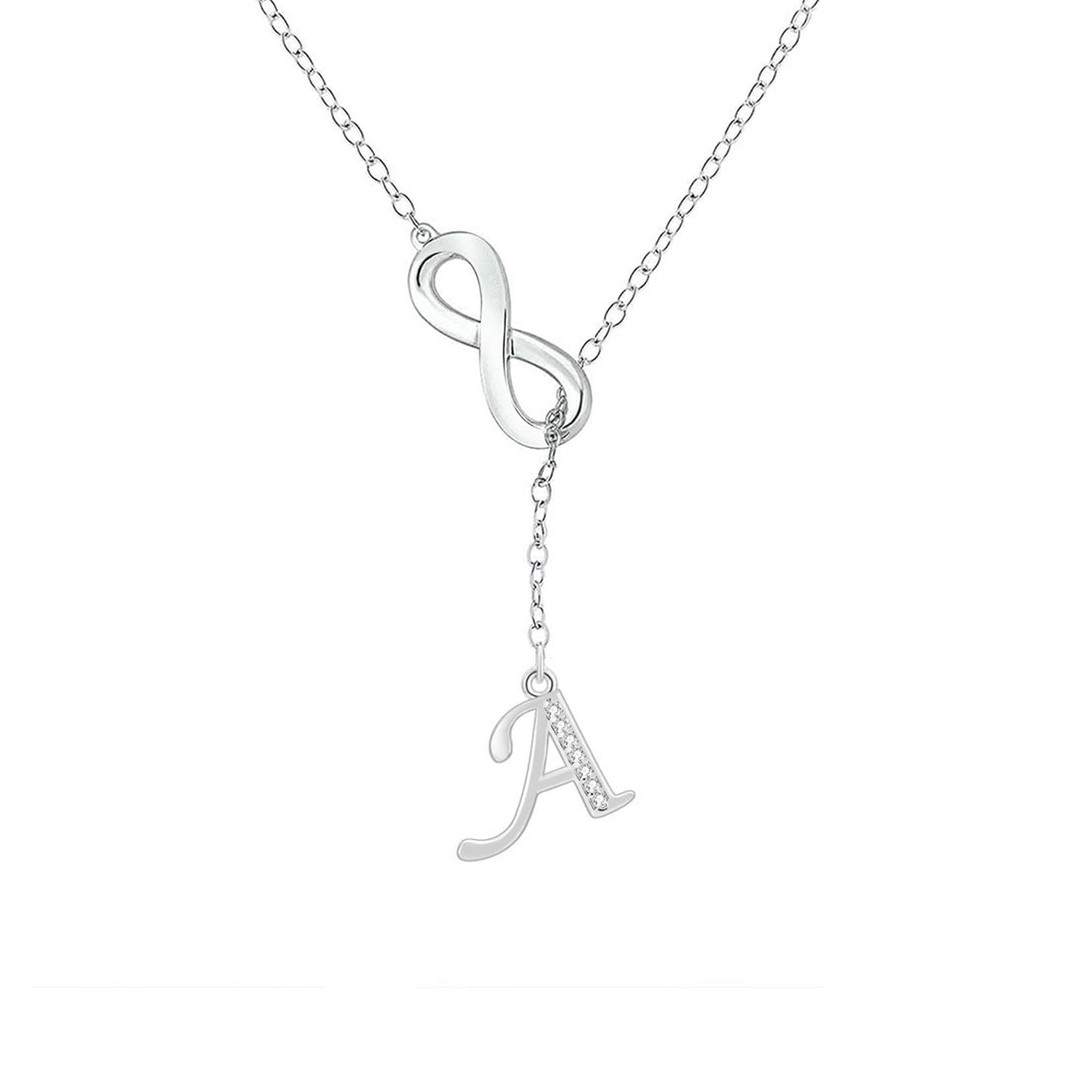 SAMINO Collana da Donna 26 Infinito Lettere Iniziali A-Z per Femmina Ragazze Collana Personalizzata per Moglie Fidanzata Sorella Amica Regali di Anniversario Compleanno Natale Festa della Mamma