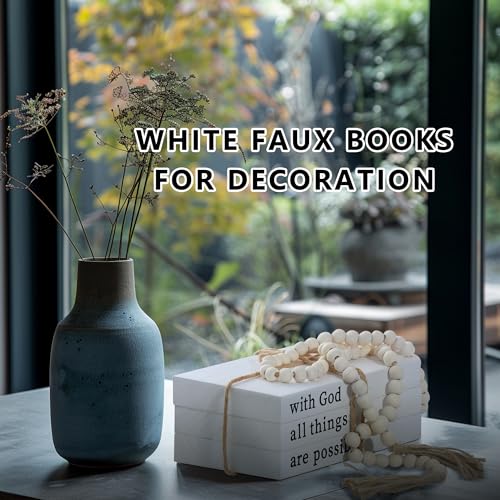 Decorative Books for Home Decor,Rustic Farmhouse Decor,Faux Books for Decoration,Farmhouse Shelf Decor,Fake Books,Decor Books for Coffee Table,with Wooden Bead String Tassel 58 in - Image 8
