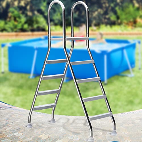 Escalera para piscina de 4 peldaños en acero inoxidable