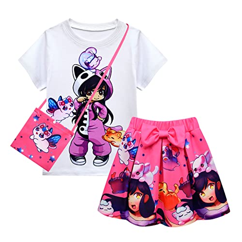 CVUWOXO Fashion Shirts Dress Character Short -Sleeved Shirt Dress 3 PCS Set 2 110(5-6Y)