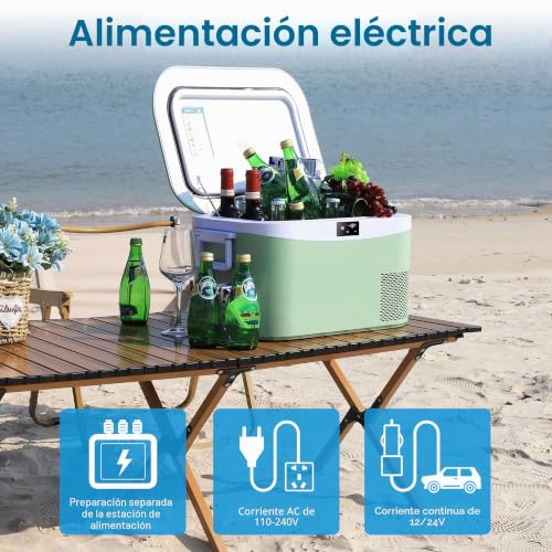 Miniatura 4 de Bingi Nevera Portátil Eléctrica 12.8l,Nevera Y Congelador Compresor Portátil,Refrigerador De Coche 12v 24v,Mini Frigorífico Ca 220v Para Hogar,Conducción,Camping,Viajes,Barco,-18 C A 15 C