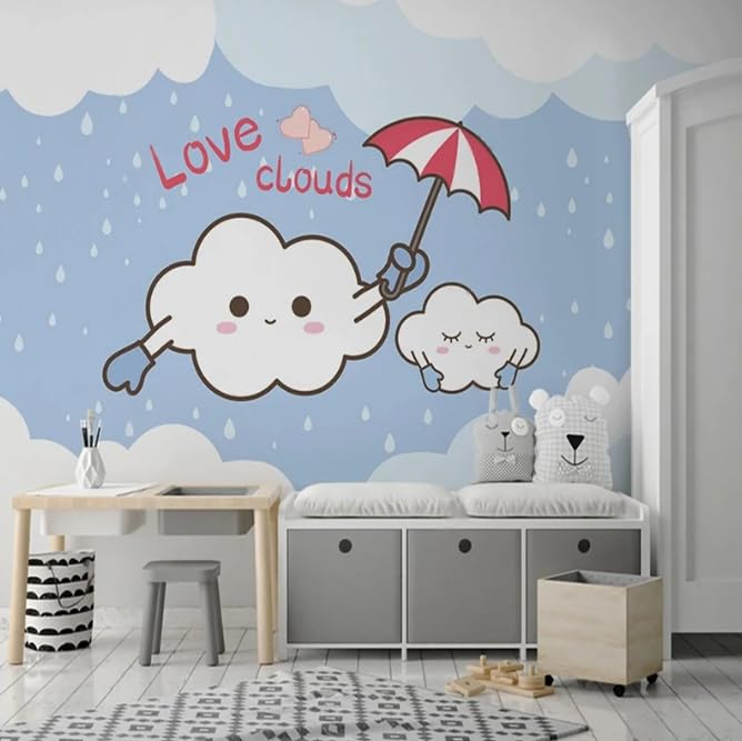 Fond d'écran nuage pour de doux rêves dans la chambre d'enfant 3D - 4