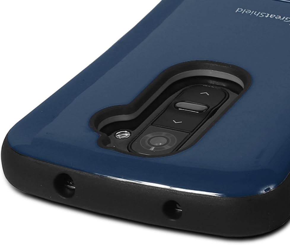 LG G2 Stand Case, GreatShield GUARDIAN Dual Layer Hybrid Snap On Case Back Cover with Kickstand for LG G2 (AT&T D800, T-Mobile D801) - Navy Blue & Black