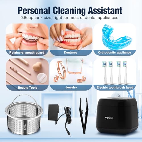 Skysipin JT400-1 Ultrasonic Retainer Cleaner Machine U-V, 45Khz, 2 Modes Quiet, Denture Aligner Cleaner Dental Cleaning Pod Ultrasonic Cleaner thumb #4