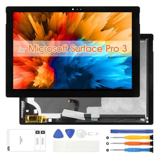 for Microsoft Surface Pro 3 Screen Replacement for Surface Pro 3 1631 LCD Display V1.1 LTL120QL01-003 TOM12H20 Digitizer Touch Screen Assembly Repair Parts(Black,12.0 inch)