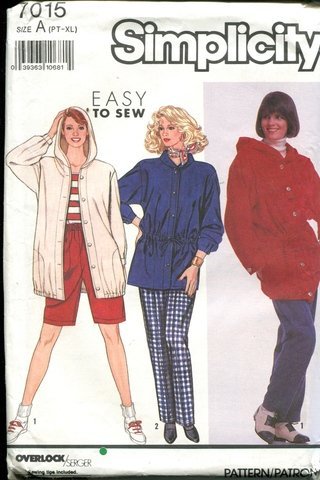 Patron Simplicity 7015 veste à capuche short et pantalon taille A