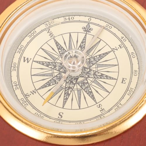 Brújula vintage china de madera pequeña para camping miniatura 6