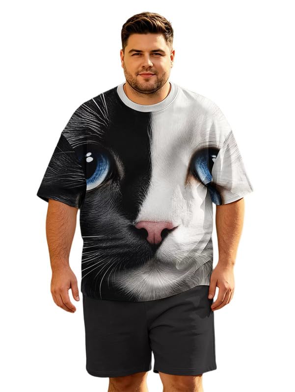 Conjuntos cortos para hombre de 2 piezas con estampado de lobo ropa casual