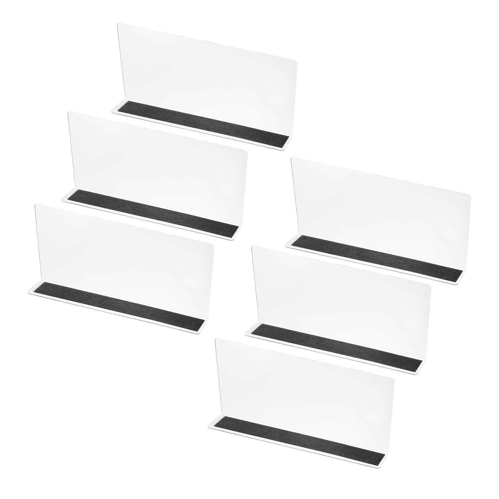 PATIKIL 6 Pack Shelf Dividers for Closet Organization, 250 x 40 x 120mm Acrylic Magnetic Closets Separator Kitchen Cabinet Shelves Under Bed Blocker for Bedroom Kitchen Office, Clear