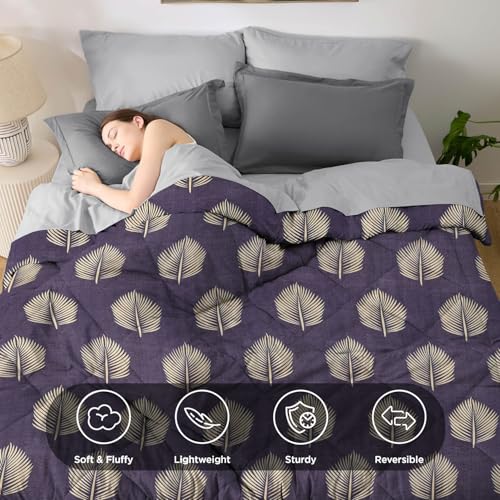 Image of Amazon Brand - Umi 220 GSM Reversible Microfiber AC Comforter /Duvets for Mild Winter | All Season King Size 3 Layered Quilted Blanket for Double Bed (228 cm x 254 cm Coffee & Mustard)