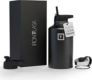 Edelstahl Trinkflasche mit Strohhalm - 650/950/1200/1800 ml - Kohlensäure Geeignet Auslaufsicher Doppelwandig Isoliert Thermosflasche BPA-Freie - Wasserflasche Sport Gym Fitness Reisen Kinder