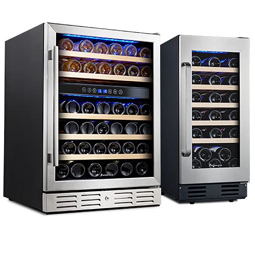 mini wine fridge dual zone