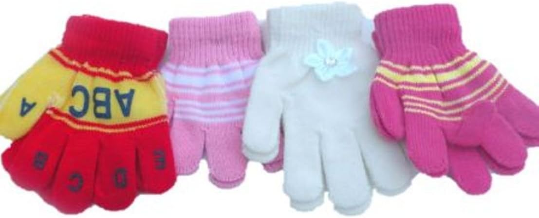 Four Pairs Magic Gloves for Infants Ages 0-24 Months Monogram