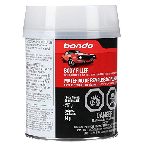 Bondo Body Filler, Original Formula for Fast, Easy Repair & Restoration of your Vehicle, 00261, Filler 14 oz and 0.5 oz Hardener, 1 Can, Salmon - Image 3