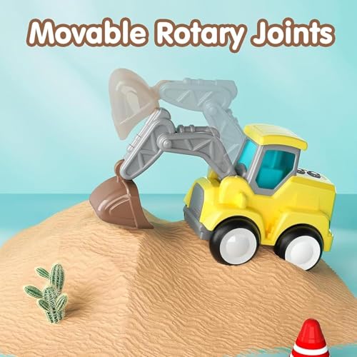 Image of ToyBharat Pressing n go JCB Toys - for Toddlers, Press & Go Truck Toy with Flexible Joints, Fun Car Set for 1+ Year Old Boys & Girls, Birthday Gift for Kids