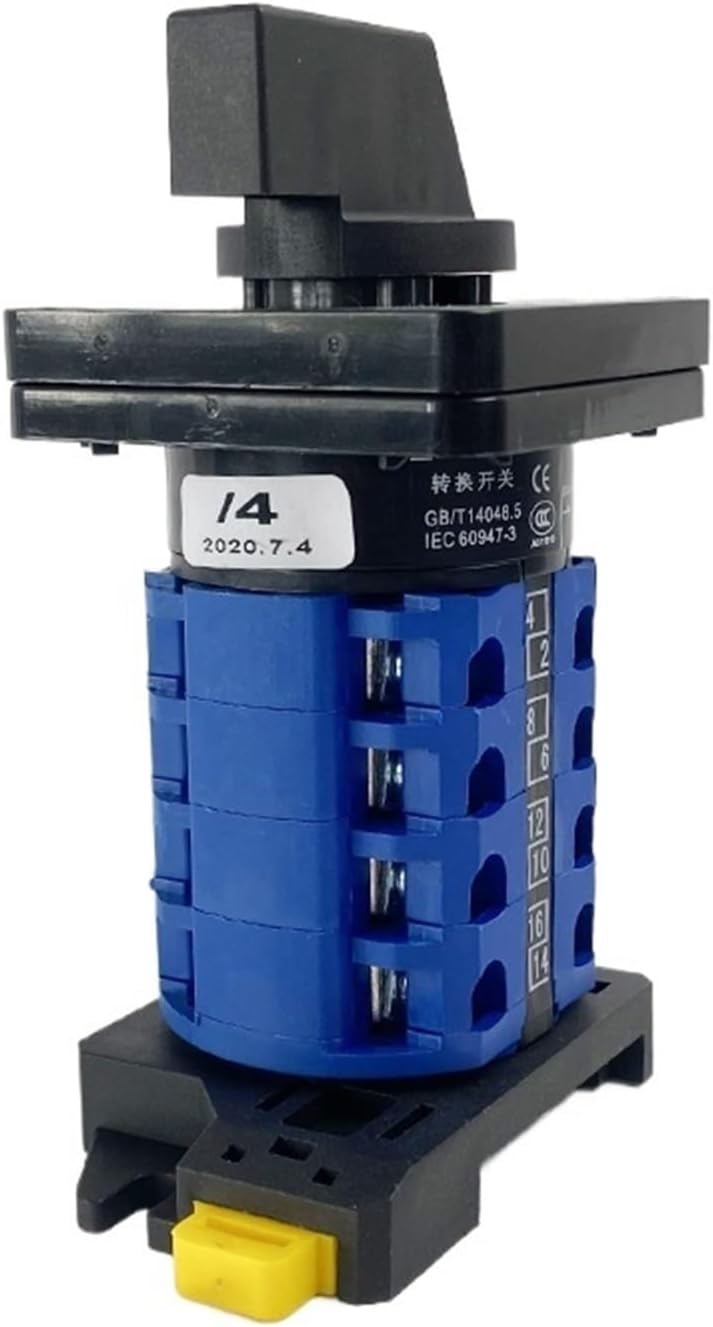 LW26-20 DIN Rail Mounted Multi-Position Silver Contact Rotary cam Switch 690V 20A 4-Stage Changeover selector YMW26 LW28(Man-Off-AUTO)