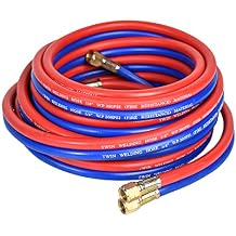 50 FT Oxygen Acetylene Hose 1/4 Inch with 9/16"-18 B Fittings Twin Welding Hose 300PSI Oxygen Acetylene Torch Kit for Cutting Industrial
